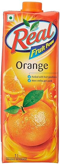 Real Orange Juice, 1L (Pack of 2 