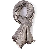 GERINLY Color Block Winter Scarf for Men Long Neck Wraps Shawl Urbanstyle Scarf Gift for Men