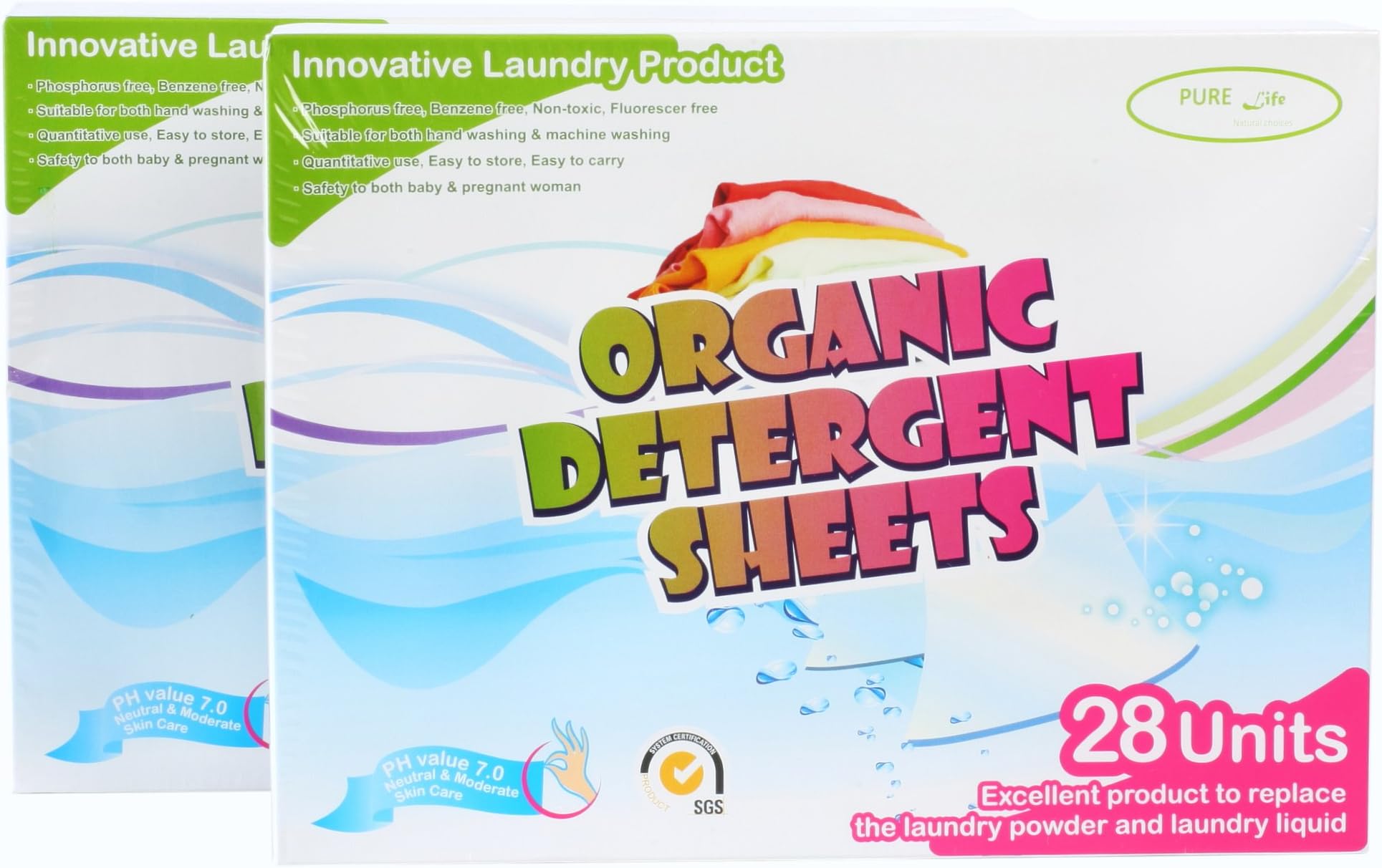 Purelifeest 3in1 Organic Laundry Detergent Sheets for TRAVEL, 28 loads, eco-friendly, nano technology, good results guaranteed! SUPERIOR value!