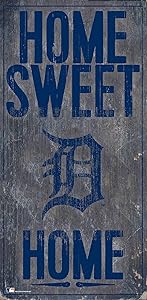 MLB Detroit Tigers Unisex Detroit Tigers Home Sweet Home Sign, Team Color, 6 x 12