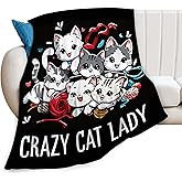 Funny Cat Blanket Funny Cute Cat Decor Throw Blanket Gifts for Girls Boys Cat Lover Winter Couch Bedding Super Warm Soft Plush Lightweight Fleece Flannel Blanket for Kids Adults Men Women 50"X40"