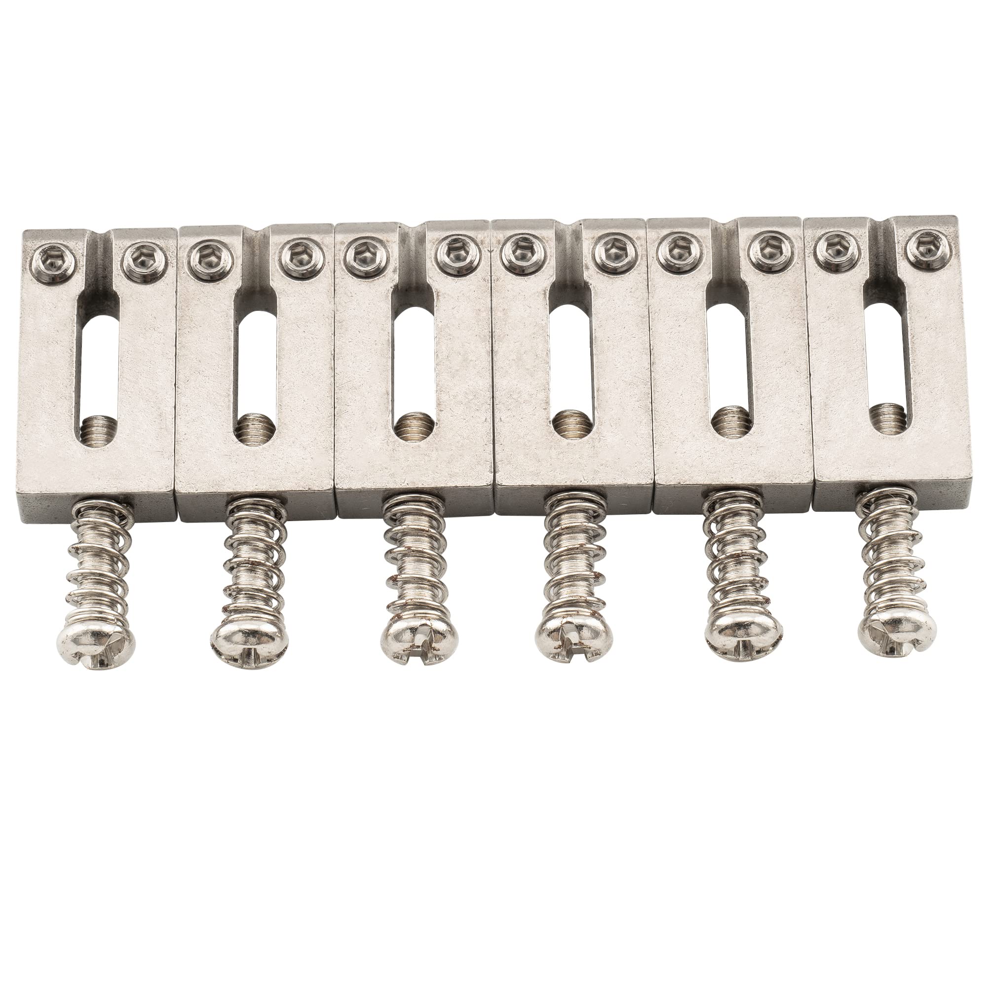 Musiclily Pro 10.8mm Stainless Steel Modern Guitar Tremolo Bridge Saddles for Strat Stratocaster Electric Guitar,Original Color (Set of 6)