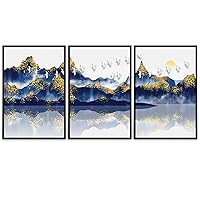 SIGNWIN 3 Piece Framed Canvas Wall Art Abstract Landscape Canvas Prints Home Artwork Decoration for Living Room,Bedroom - 16