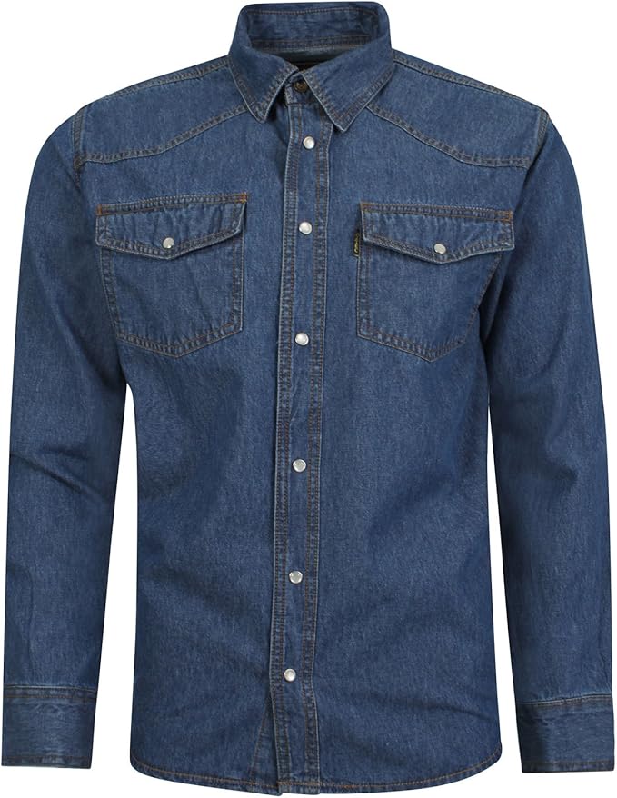 mens black denim shirt uk