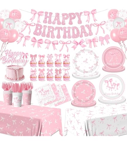 Lot De 4 Nappes D'anniversaire Rose Et Blanc - 130 X 220 Cm, Imperméable En PE, Pour Fille Ou Fête Prénatale