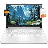 HP 14" Ultra Light Laptop for Student & Home (Intel Quad-Core N4120, 4GB RAM, 128GB(64GB + 64GB SD), 1-Year Office 365) 11-Hr Long Battery Life, Webcam, WiFi, Win 11 Home in S Mode - Snow White