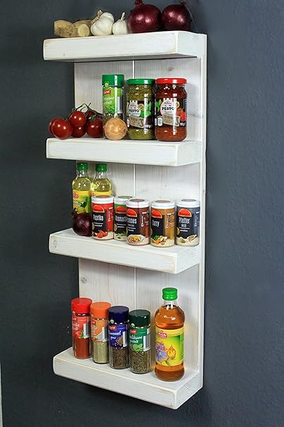 12x Vintage Metall-Gewürzregale, 2-stöckig, Weiß – Wandmontierbar Für Küche, Bad & Organisation