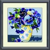 Design Works Crafts 2523 Needlepoint Kit, Pansies, 10" X 10" Needlepoint Kit, Pansies