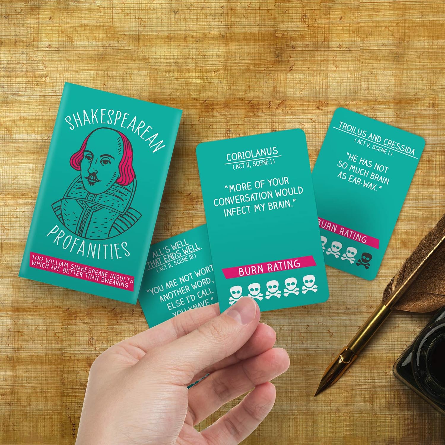 Gift Republic 100 Shakespearian Profanities Old English Insults Rude Shakespeare Quotes Trivia Cards Funny Adult Gift English Literature Novelty Fun - Image 4