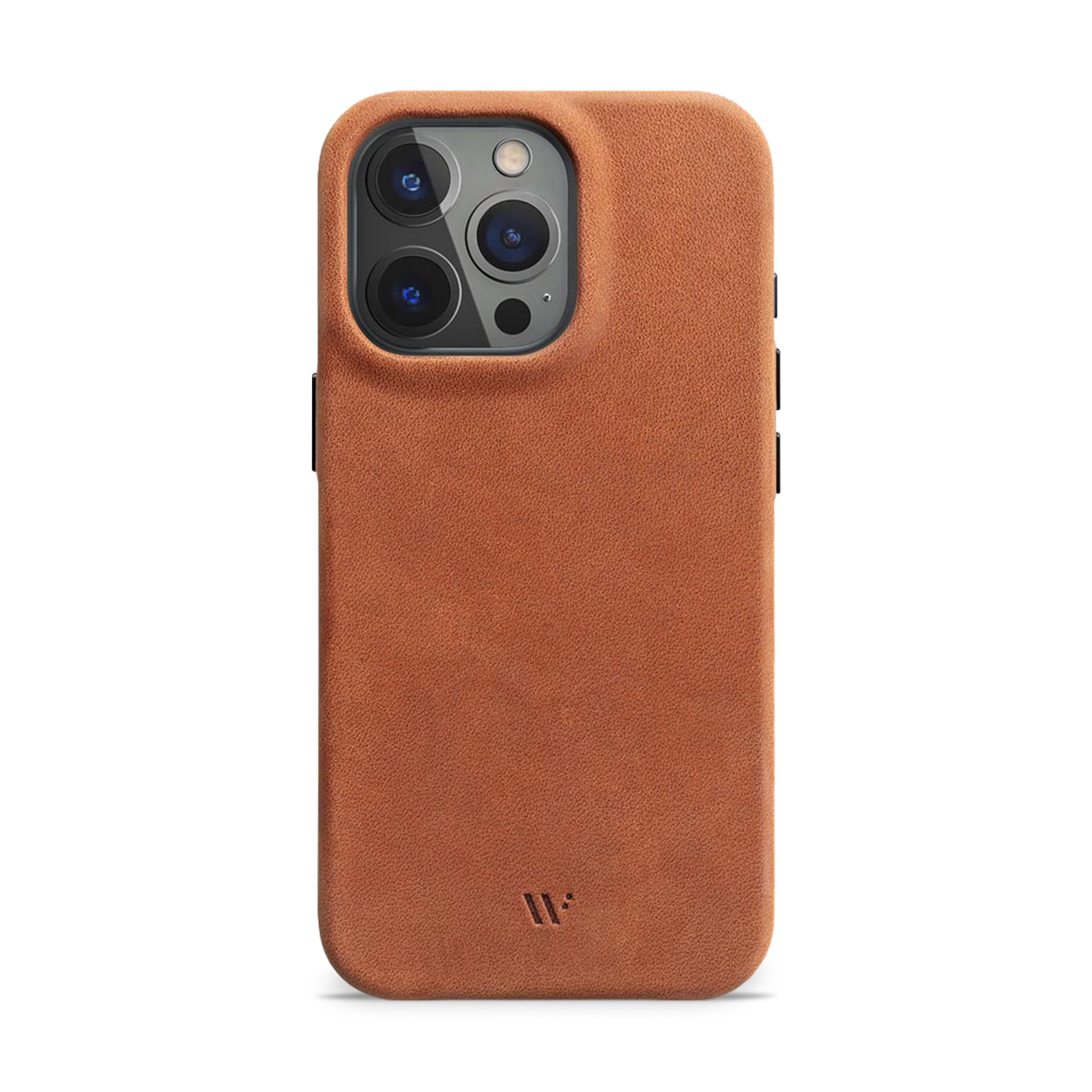 WIIUKA Case for iPhone 15 Pro, Leather from Germany, Leather Extra Thin, Premium Mobile Phone Case, Qi, Vintage Cognac Brown