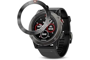 BaiHui Stainless Steel Bezel Ring Compatiable with Garmin Fenix 5X Watch Bezel Ring Adhesive Cover Anti Scratch & Collision Protector for Garmin Watch Accessory (Black - Not Fit Fenix 5 / 5X Plus)
