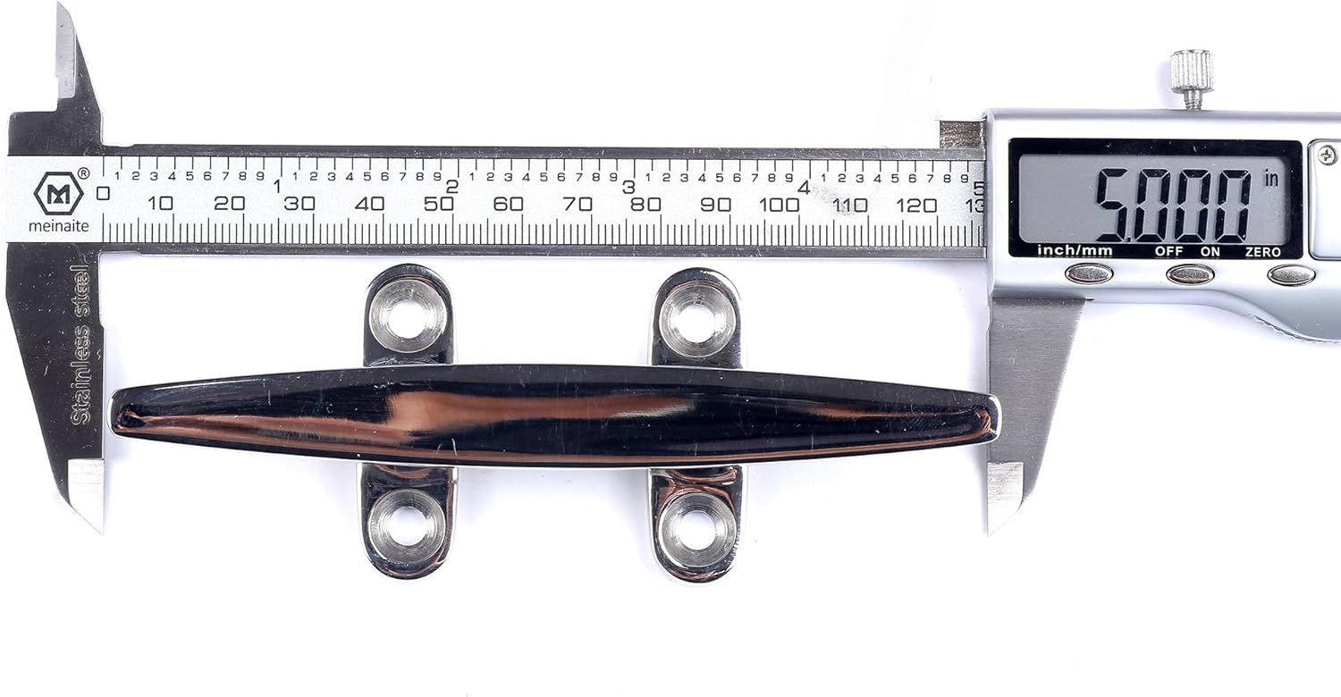 Mxeol 5 Inch Boat Cleat Dock Open Base w/Screws Marine Stainless Steel Pair : Sports & Outdoors