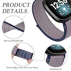 Vancle Nylon Bands for Fitbit Versa 4 Bands/Fitbit