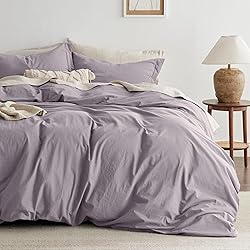 Bedsure 100% Washed Cotton Duvet Cover King Size