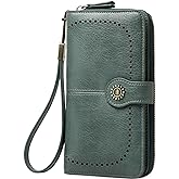 TFKGS Wallet for Women RFID Blocking Leather Large Capacity Card Holder Ladies Phone Clutch Travel Long Purse Wristlet | RFID Blocking, Leather, Large Capacity, Ladies, Travel