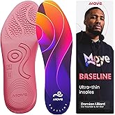 MOVE Baseline - All-Purpose Insoles - Sock Liner - Ultra Thin Shock Absorption - Maximum Freedom of Movement and Energy Return Cleats, Shoes, Running, Basketball, Baseball (M9-9.5/W10.5-11)
