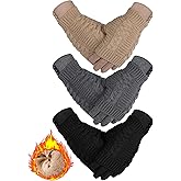 Janmercy 6 Pair 2in1 Winter Gloves for Women 3 Fingerless Gloves 3 Touchscreen Glove Warm Fleece Mitten for Cold Weather