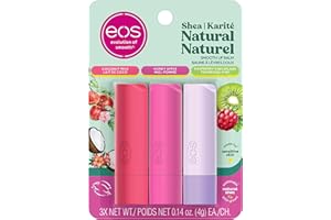 EOS 100% Natural & Organic Lip Balm Stick, Variety Pack, Coconut Milk, Honey Apple, and Raspberry Kiwi, 12g, 3-pack