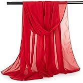 Mawjom Women Lightweight Chiffon Scarf Breathable Solid Color Long Fashion Scarves Sun-proof Shawls Wrap 71"x28"