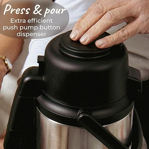SplashProof Coffee Carafe Airpot Dispenser with Adjustable