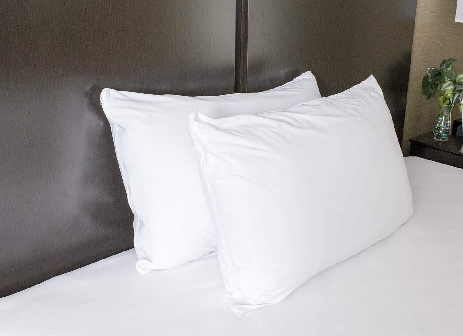 Four Seasons Essentials Standard Pillow Protectors (Set of 2) – Allergy Pillow Cover Bedbug Waterproof Hypoallergenic Dust Mite Proof Zippered Encasement: Home & Kitchen