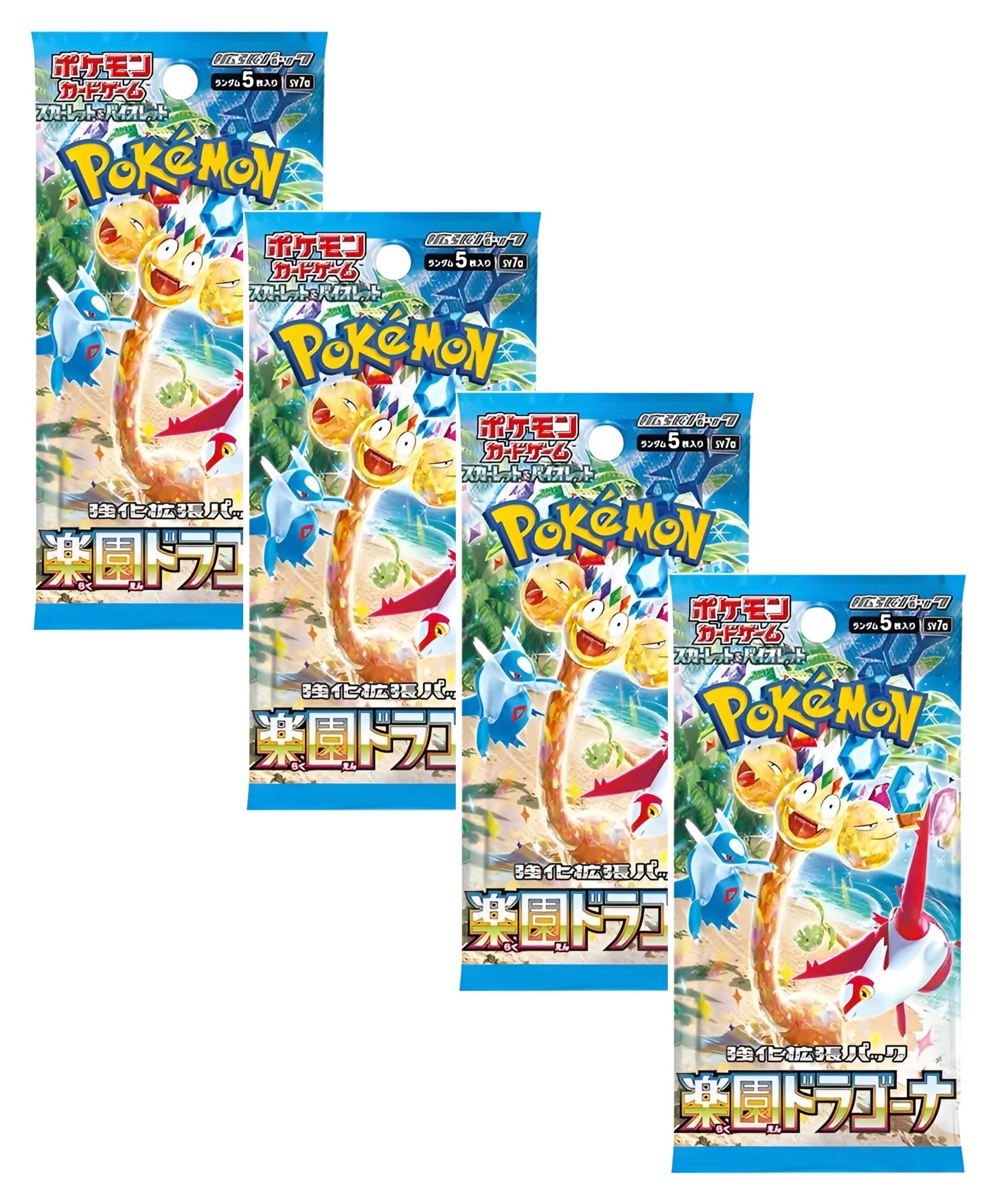 Pokemon TCG Paradise Dragona Booster Packs x4 | Japanese Pokemon Cards | Japanese Pokémon Booster Packs | Scarlet & Violet Surging Sparks | Titan Authenticated