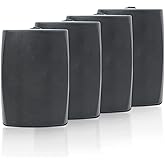 STUDIOFINIX 6.5 Inch Outdoor Speakers Wall-Mounted 800W - Waterproof and High-Performance Audio Solution for Indoor/Outdoor,Home,Patio,Garden,Backyard(4 Passive Speakers Bundle/Black)