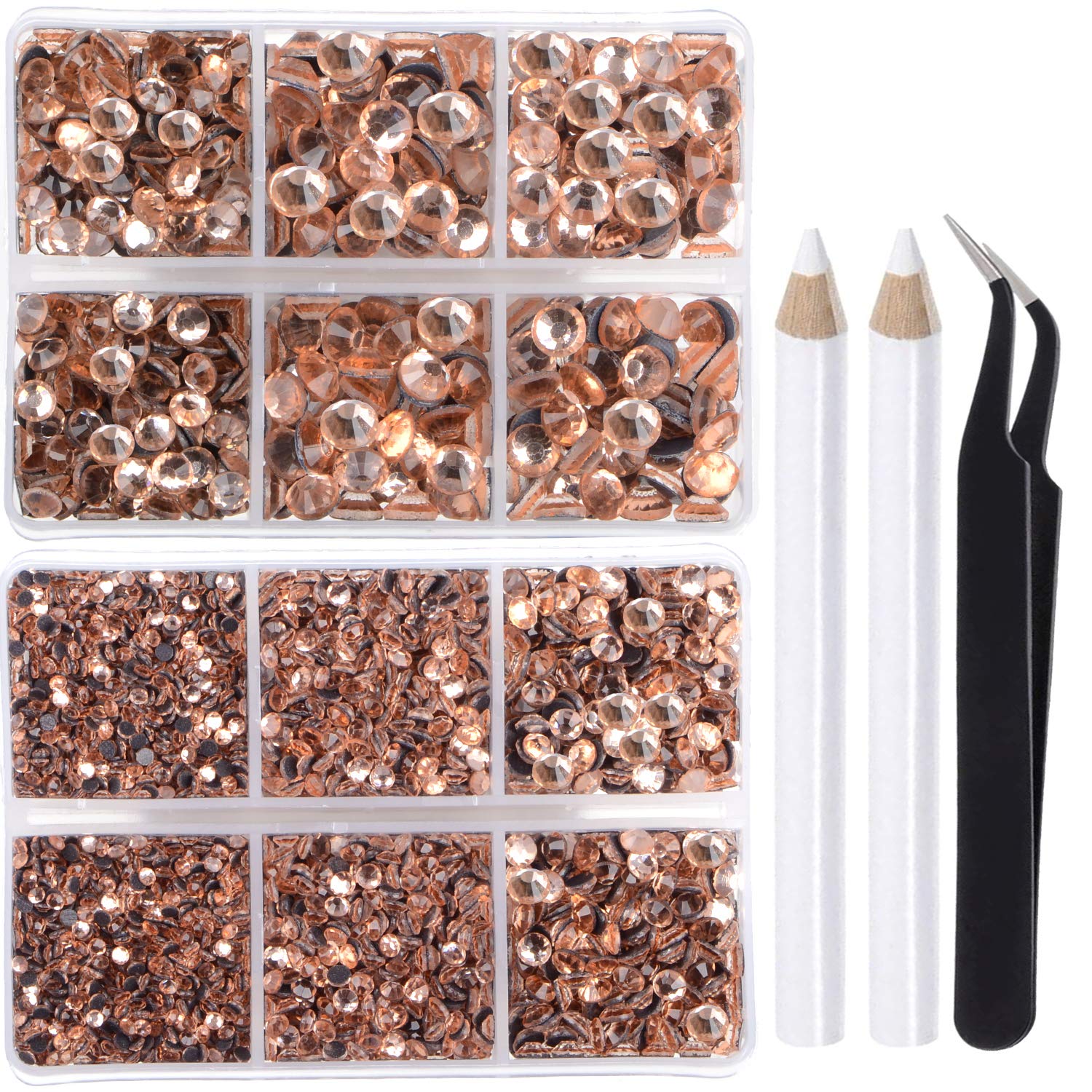 LPBeads 6400 Pieces Champagne Hotfix Rhinestones