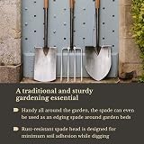Kent & Stowe Stainless Steel Pointed Spade with Extended Shank & Tread view 3