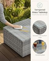 SONGMICS Garden Furniture Set PE Rattan Patio Corner Sofa with Cushions Grey view 7