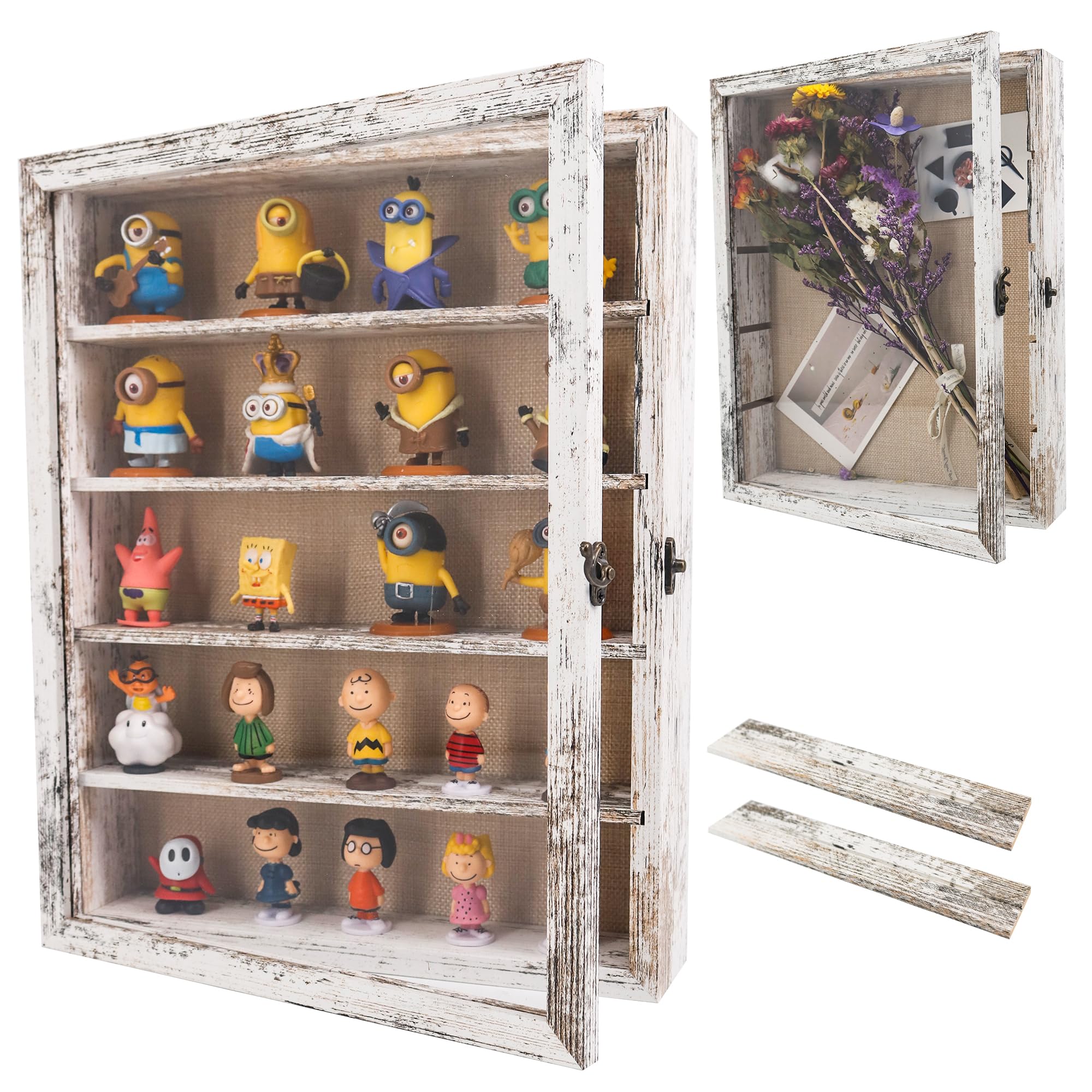 Photo 1 of (please see all images) Hodeframe Shadow Box Frame with Removable Shelves, White 11x14 Deep Memory Box Display Case for Keepsake Collectibles