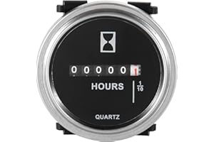 HonorMeet Quartz Hour Meter,DC 6V to 80V,Hours Counting for Maintenance,Waterproof Design for Riding Lawn Mower Tractor Compr