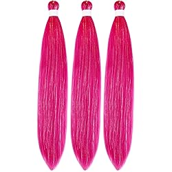 Tinsel Braiding Hair Pre stretched Meganta Pink