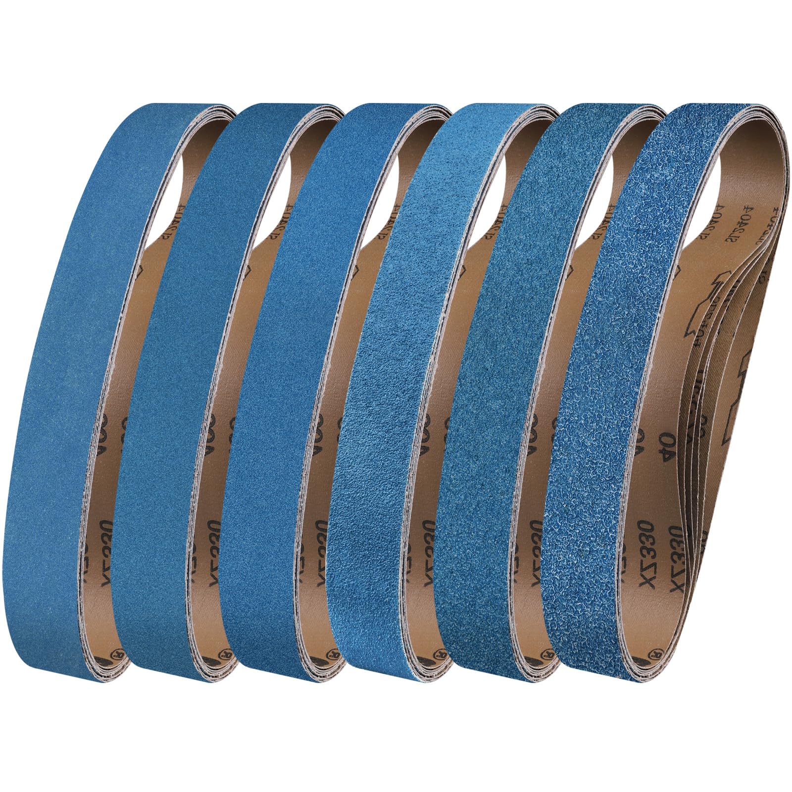 Shineboc Sanding Belt 40 x 760 mm, 6PCS Sander Belts 40/60/80/120/240/400 Grit for Polishing Metal, Wood