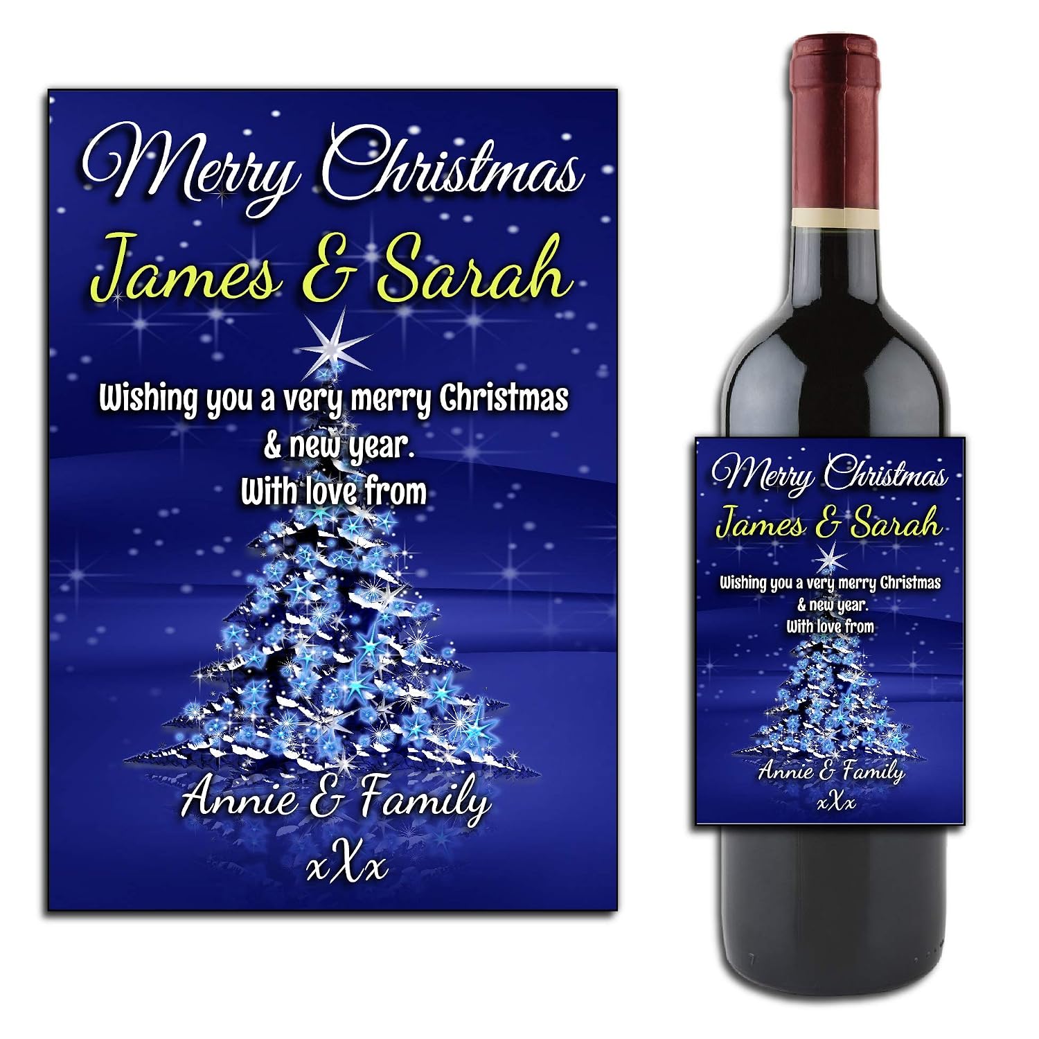 Personalised Merry Christmas Wine Or Champagne Bottle Label Stocking Filler Gift Idea For Him Her Mum Dad Office Secret Santa N172 Cooking Dining Kitchen Tools Gadgets Cate Org