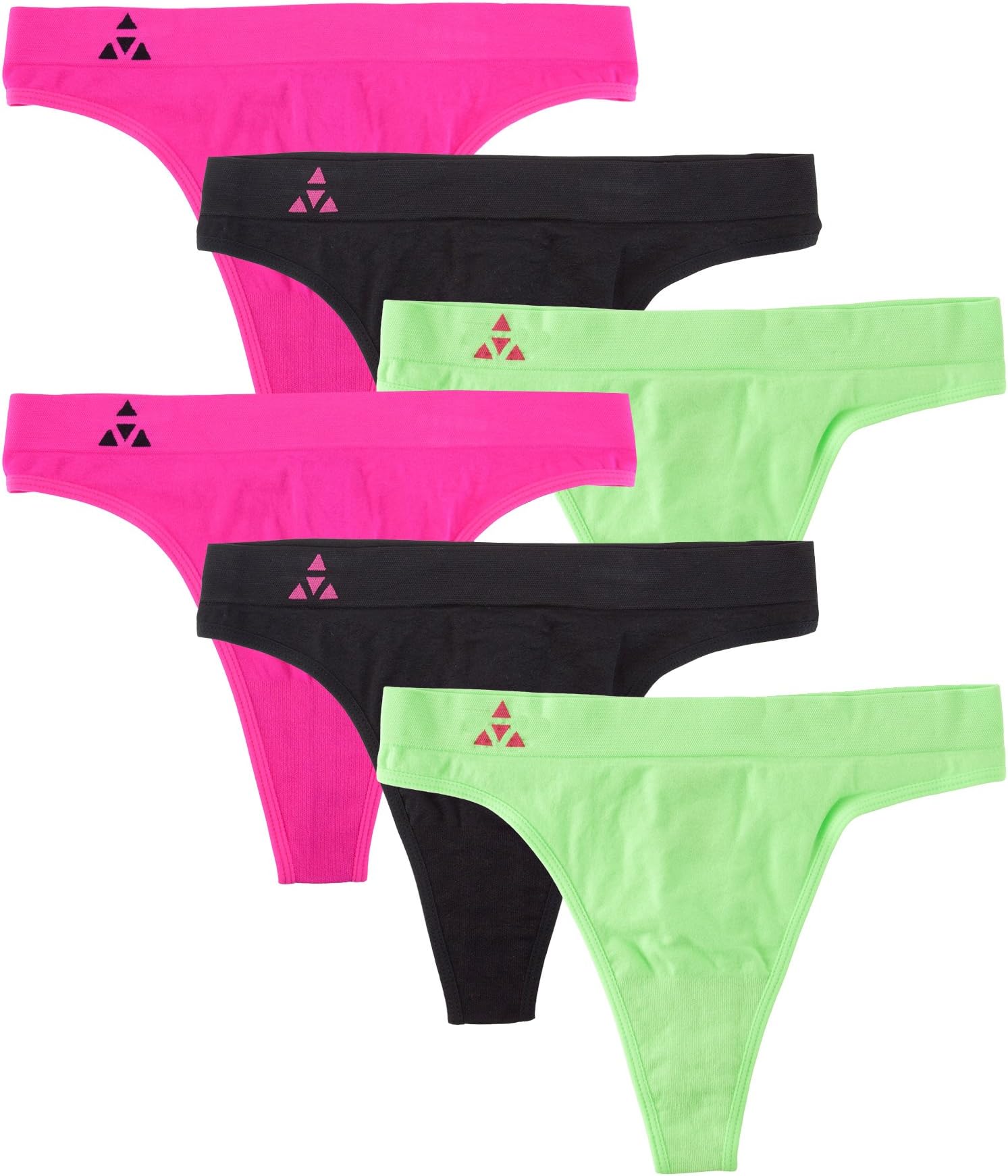 Balanced Tech Women's 6-Pack Quick Dry Breathable Seamless Thong Panties Underwear