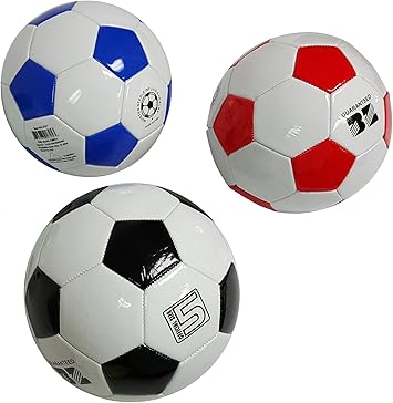 Amazon サッカーボール 標準的な5号サイズ 伝統的な模様 アソートカラー 練習用 ビニール製 手頃 2個パック サッカーボール