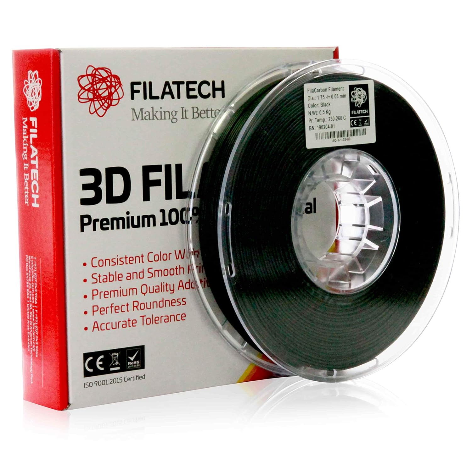 3d Solutech Carbon Fiber 3d Printer Filament 1 75 Mm 1 9 Lb Black