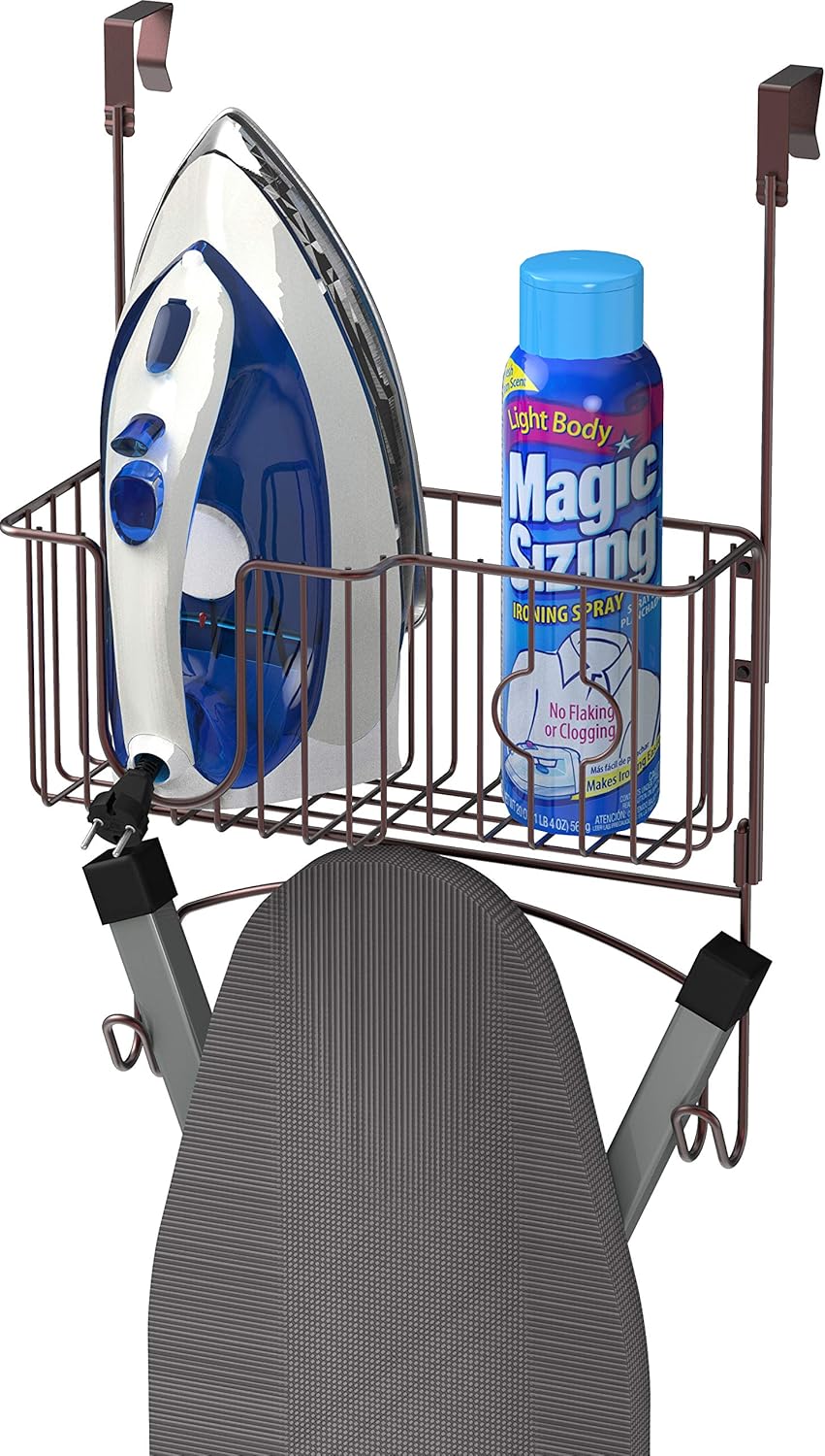 Simple Houseware Over-The-Door/Wall-Mount Ironing Board Holder, Chrome: Home & Kitchen