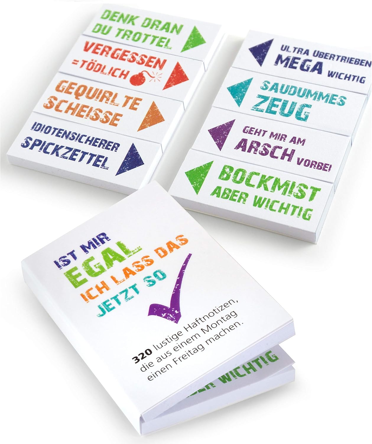 OfficeTree Funny Notes for Students, Sticky Note with Cheeky Sayings in Cool Design as Office Gadgets