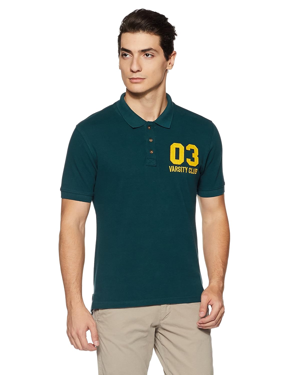 symbol amazon brand men's plain regular fit polo