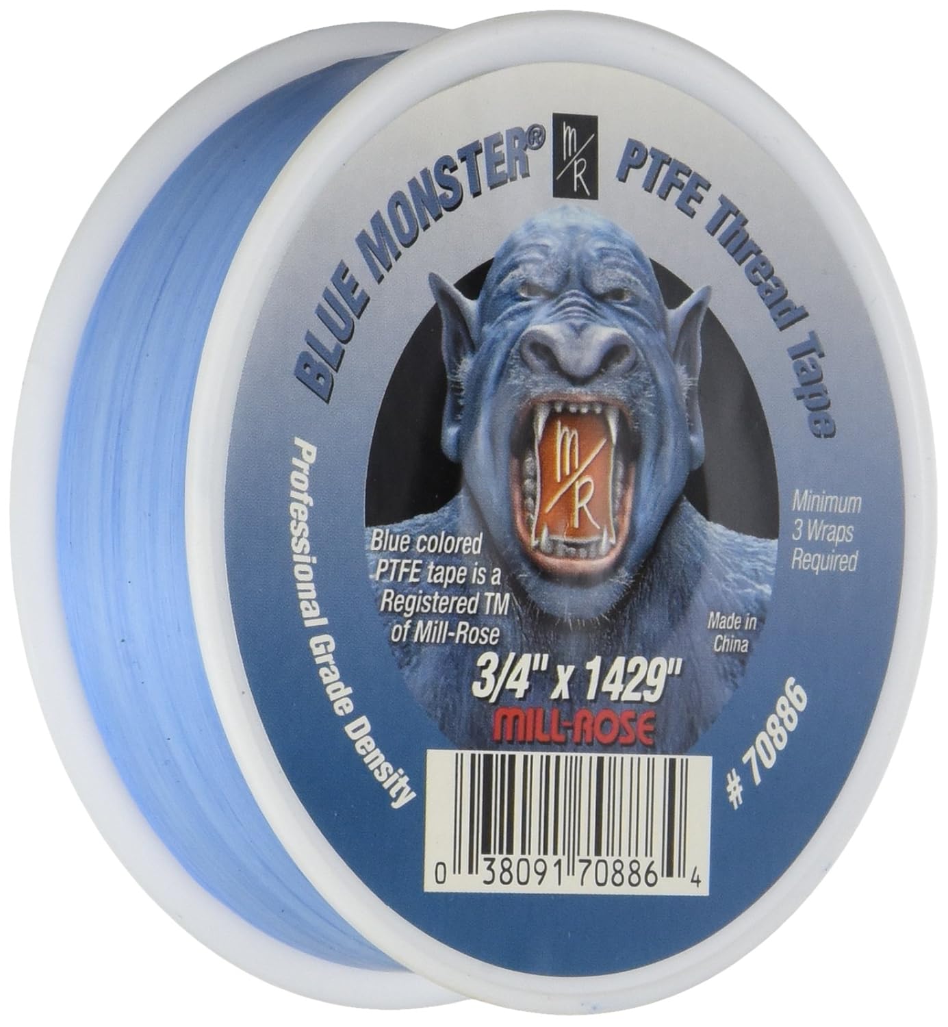 MillRose 70885 Blue Monster PTFE Pipe Thread Sealant Tape, 1/2Inch x