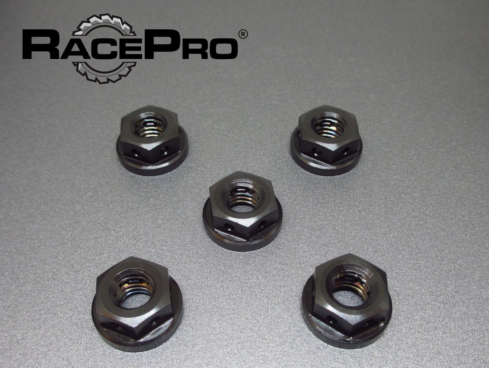 Drilled - Suzuki GSXR1000 K7 2007 x5 Titanium Rear Sprocket Nuts -Black