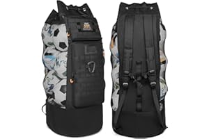XINTREY Soccer Ball Bag XL Heavy Duty Sports Ball Bag for Football Basketball Volleyball -w/Adjustable Backpack Strap