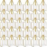 Paterr 30 Pcs Clear Tote Bag Stadium Approved Bulk 10 x 10 x 4 inch Plastic Tote Gifts Bags with Handle for Women Sports Gym(Gold)