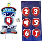 Custom Age Birthday Cake Topper for Patrol Boys and Girls Party Decorations