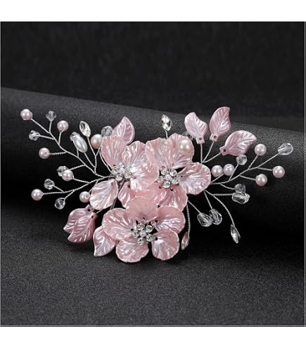 Amazon.com : Hair Side Combs Bride Wedding Hair Comb Flowers  display picture 1