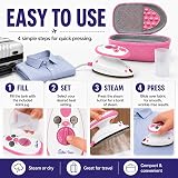 The Quilted Bear Premium Mini Steam Iron Pink with Hard Shell Case and Rest view 6