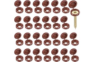 YELARXI Screw Snap Covers, M6 Plastic Hinged Screw Cover Caps Shutter Screws Fold Snap Washer - Fitting for (Windows/Railings/Home Furniture/Cabinets), 6mm & 120 Pack & Dark Brown