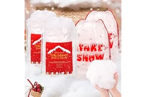 FIGHTING TO ACHIEVE Christmas Fake Snow Decor 1040g/36.7oz Fluffy Artificial Snow for DIY Mantle Table Village Nativity Christmas Tree Displays, Soft Cotton Fake Snow Clouds for Winter Indoor Outdoor Wedding Party Decor